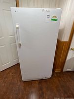 Front view of upright freezer closed