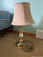 Full view of lamp with shade and cord