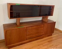 Full view of credenza with hutch attached