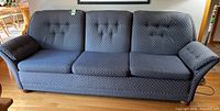 Front view showing full sofa and upholstery pattern