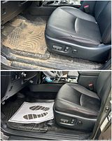 Before and after interior detailing of a vehicle, demonstrating service quality