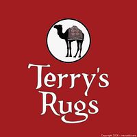 Terry's Rug Gallery logo with camel silhouette