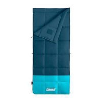 Full view of rectangular sleeping bag two-tone teal