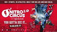 Promotional image for Nitro Circus 2.0 showing branding and stunt imagery