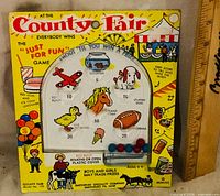Front view of the 1969 County Fair game showing full artwork and ball mechanism