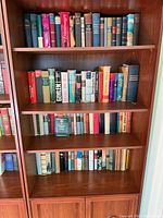 Four shelves filled with assorted German language books