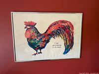 Full view of framed print on wall