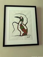Full view of framed Samuel Ash acrylic on paper