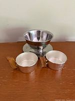 Dip bowl and two cups overall view