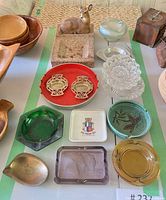 Top view showing all thirteen items arranged on tabletop