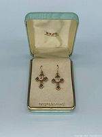 Earrings in presentation box, full view