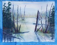 Full view of the watercolor landscape painting