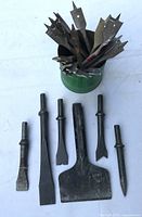 All chisels and spade bits grouped for overview