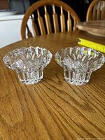 Front angle showing both crystal candle holders
