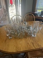 All glassware laid out on table