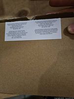 Retail box inside flap showing manufacturer information