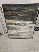 Front view of framed canvas showing artwork and frame