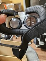 Interior view showing lenses, face cushion and head strap of Concord VR headset