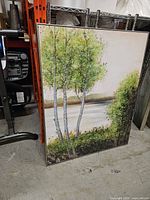 front view of framed canvas landscape print showing artwork and frame