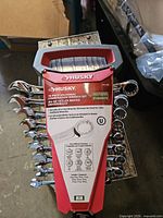 Front of packaged Husky 10-piece combination wrench set