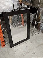 Front view showing black frame and reflective glass