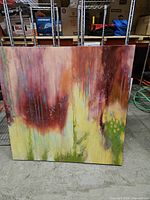 Front view of square abstract acrylic painting
