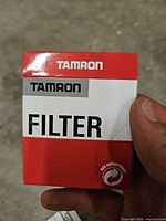 Front of Tamron branded box marked Filter