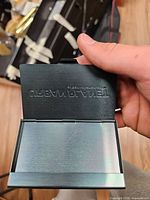 Open view of metal card holder interior