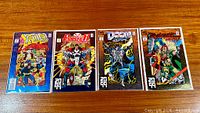 All four bagged Marvel 2099 comics laid out