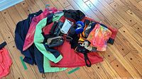 Pile showing all jackets and accessories