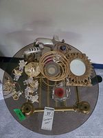 Overview showing all items on glass table