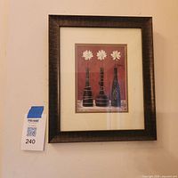 full view of framed print on wall