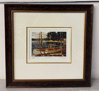 Full view of framed print showing frame, mat and artwork