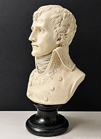 Bust profile left view showing facial detail and collar
