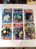 All six bagged comics front covers visible