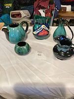 Group view of all five ceramic pieces
