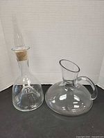 Decanter and pitcher side by side