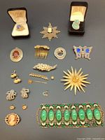 All jewelry pieces laid out for overview