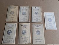 Front view of seven King Solomon Lodge cards