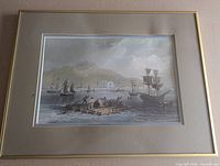 Full view of framed print with mat and frame