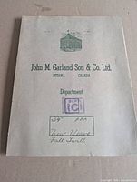 Front cover showing company name and Ottawa, Canada address