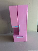 Front view closed Barbie refrigerator
