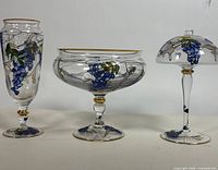 All three Paul Nagel art glass pieces grouped