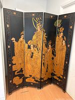 Full 4-panel screen standing partially folded