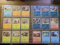 First 9 cards in plastic page, upper left to lower right