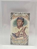 Front of 2021 Topps Allen & Ginter Rod Carew card in sleeve