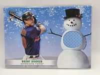 Front of card showing Brent Rooker image, RC logo and jersey swatch