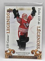 Front of Manon Rhéaume UD Canvas Legends card, showing image and title