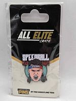 Front of sealed package showing Mike Bailey Speedball enamel pin and All Elite Crate branding