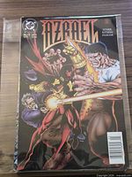 Front of bagged Azrael No.12 comic showing full cover art